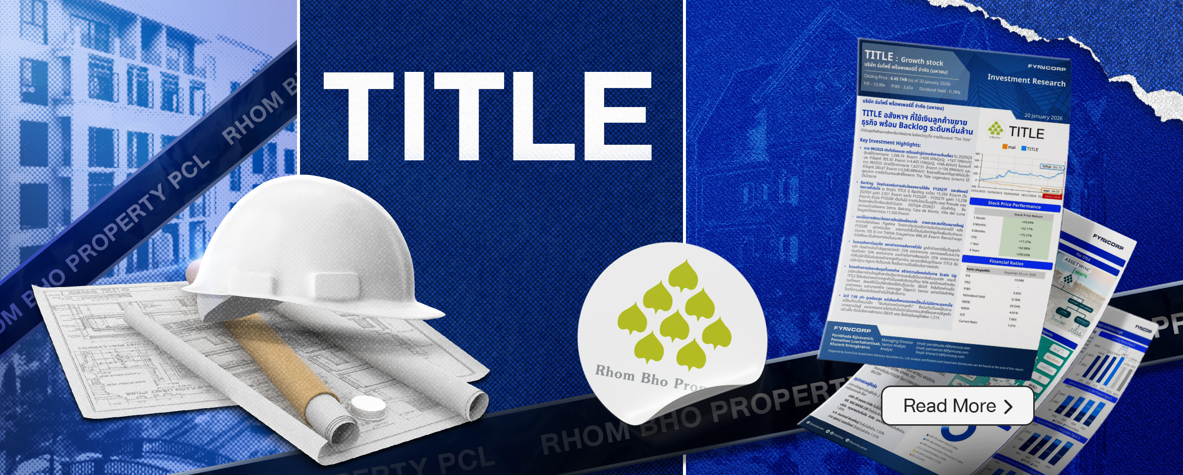 TITLE อสังหาฯ ที่ใช้เงินลูกค้าขยายธุรกิจ พร้อม Backlog ระดับหมื่นล้าน [FynnCorp IAS Equity Research]
